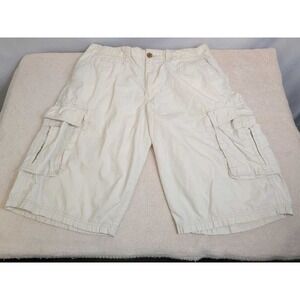 Route 66 Mens Cargo Shorts Size 36 Beige Classic Utility Cotton Summer